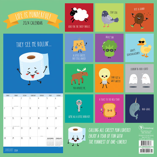 Life Is Punderful! 12-Month 2024 Wall Calendar, 