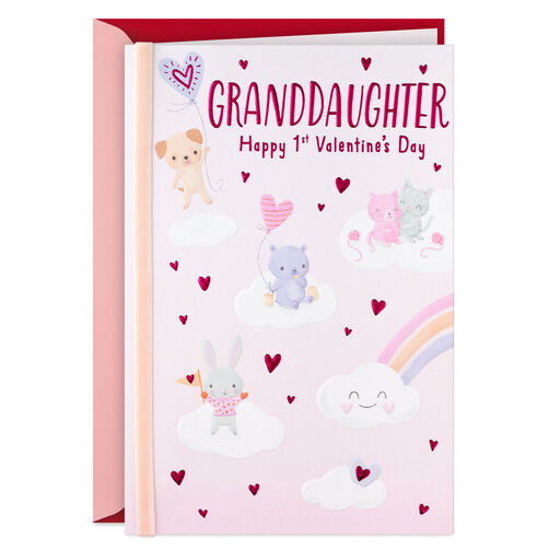 Sweet Little Girl Baby's First Valentine's Day Card for Granddaughter, 