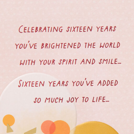 Celebrating You Balloons 16th Birthday Card for Granddaughter, 