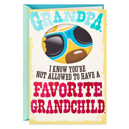 Favorite Grandchild Funny Pop-Up Birthday Card for Grandpa, 