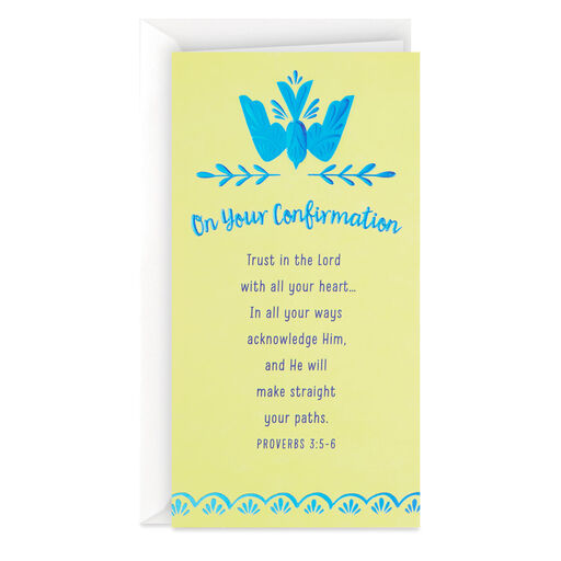 Trust in the Lord Religious Money Holder Confirmation Card, 