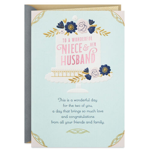 A Wonderful Day Wedding Card for Niece and Her Husband, 