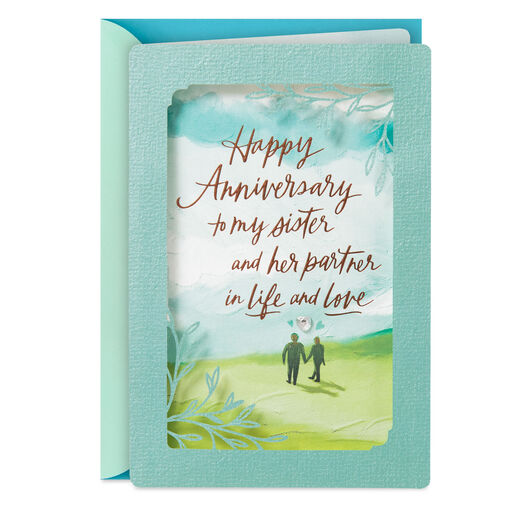 You Bring Joy to Our Family Anniversary Card for Sister and Spouse, 