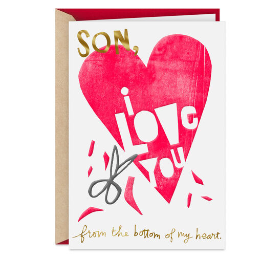 Love You From the Bottom of My Heart Valentine's Day Card for Son, 