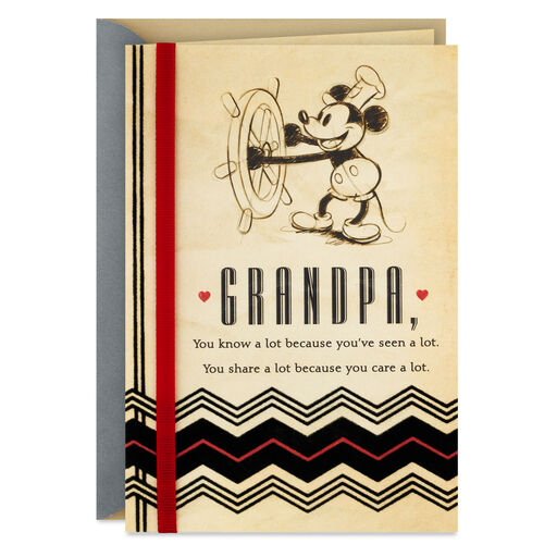 Disney Mickey Mouse Love and Experience Father's Day Card for Grandpa, 