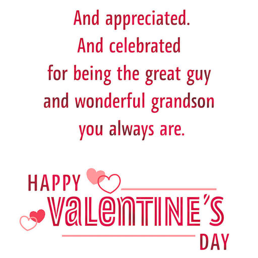 The Great Guy You Are Valentine's Day Card for Grandson, 