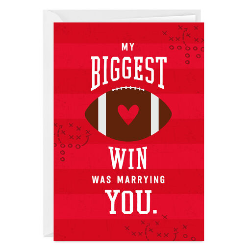 Team Us Football Folded Love Photo Card for Spouse, 
