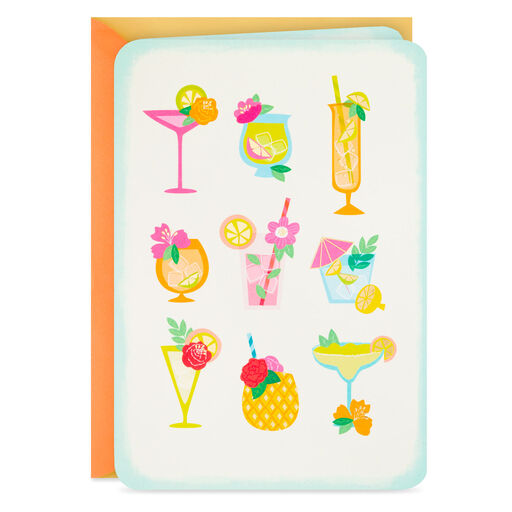Fruity Cocktail Drinks Blank Card, 