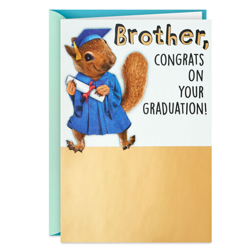 Brother, Go a Little Nuts Funny Graduation Card, 