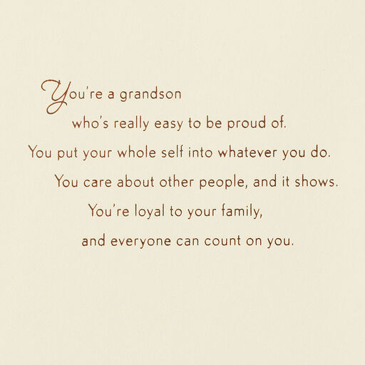 Easy to Be Proud of You Birthday Card for Grandson, 