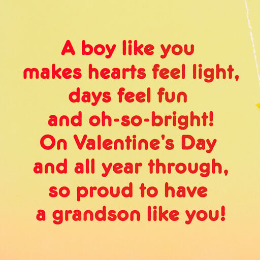 Oh-So-Bright Pop-Up Valentine's Day Card for Grandson, 