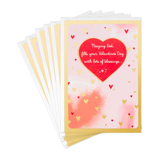 Hearts on Pink Religious Valentine's Day Cards, Pack of 6, 