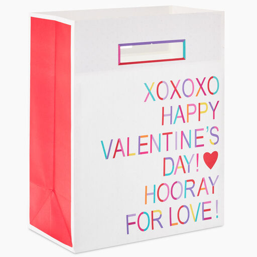 13" Hooray for Love Large Valentine's Day Gift Bag, 