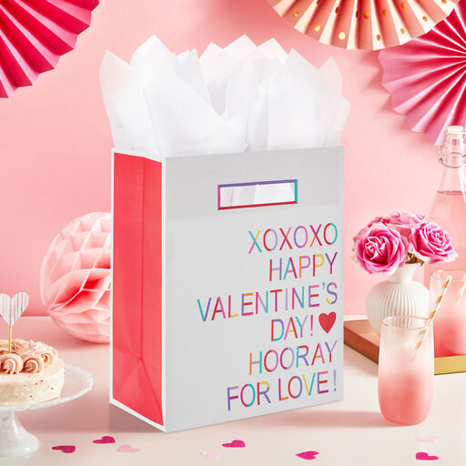13" Hooray for Love Large Valentine's Day Gift Bag, 