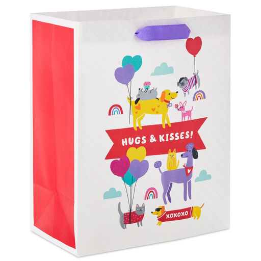 9.6" Hugs and Kisses Pets Medium Gift Bag, 
