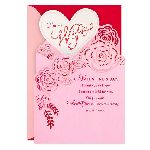 So Grateful for You Valentine's Day Card for Wife, 