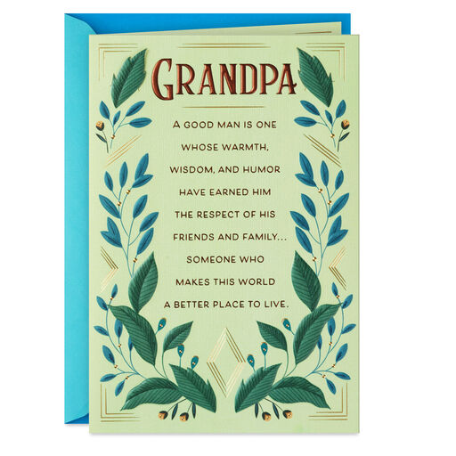 A Good Man Father's Day Card for Grandpa, 