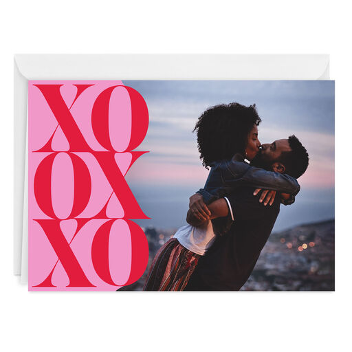Modern XOXO Folded Love Photo Card, 