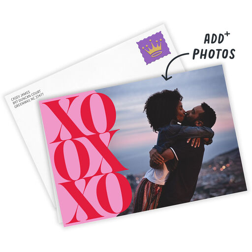 Modern XOXO Folded Love Photo Card, 