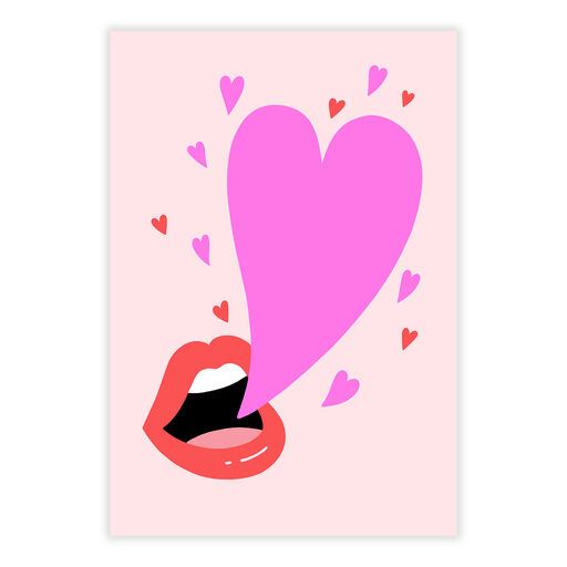 Mouth With Heart Bubble Love eCard, 