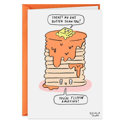 A Big Stack of Happy Pancakes Funny Birthday Card, 