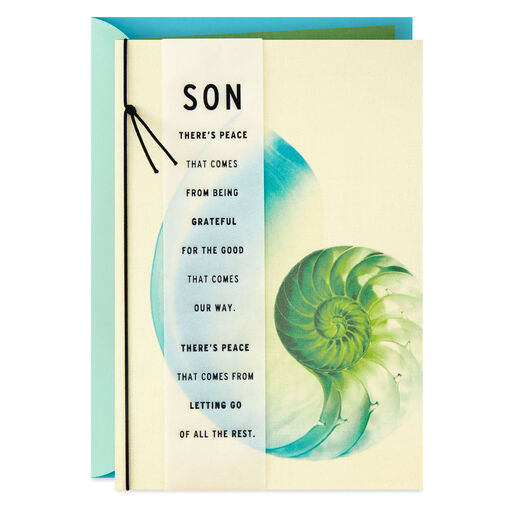 Peace and Love Nautilus Shell Birthday Card for Son, 