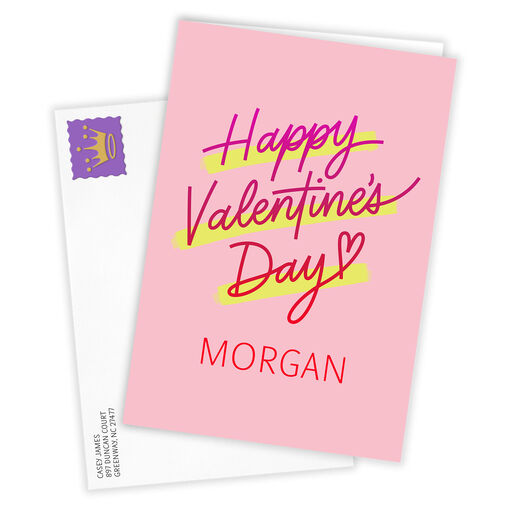 Modern Happy Folded Valentine's Day Photo Card, 
