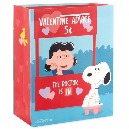 9.6" Peanuts® Snoopy and Lucy Medium Valentine's Day Gift Bag, 