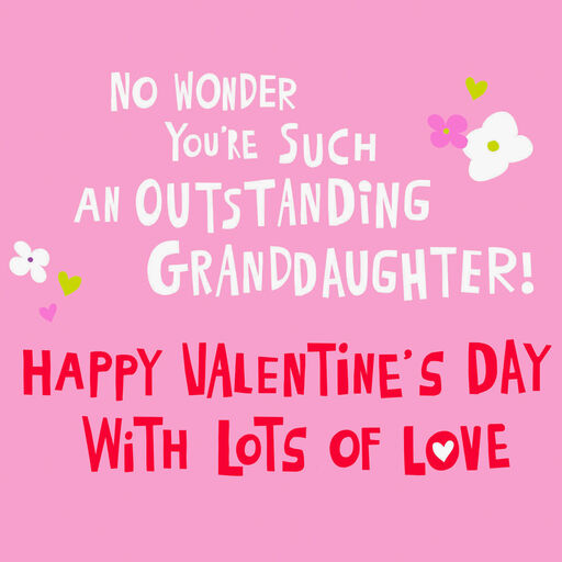 Sparkle and Shine Valentine's Day Card for Granddaughter With Stickers, 
