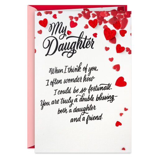 You're a Double Blessing Valentine's Day Card for Daughter, 