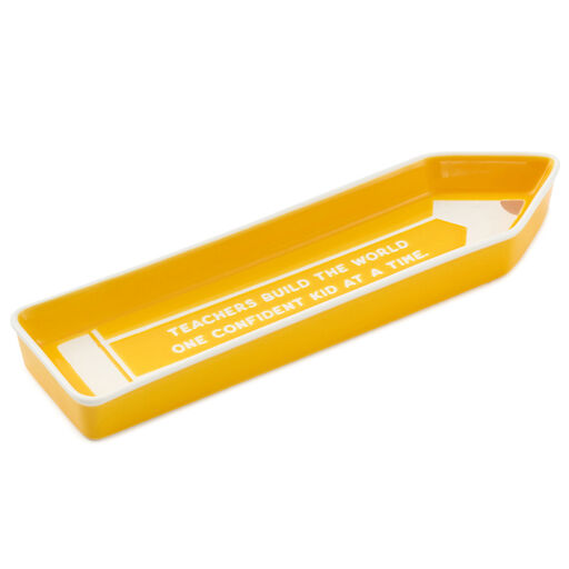 Teachers Yellow Pencil-Shaped Trinket Dish, 