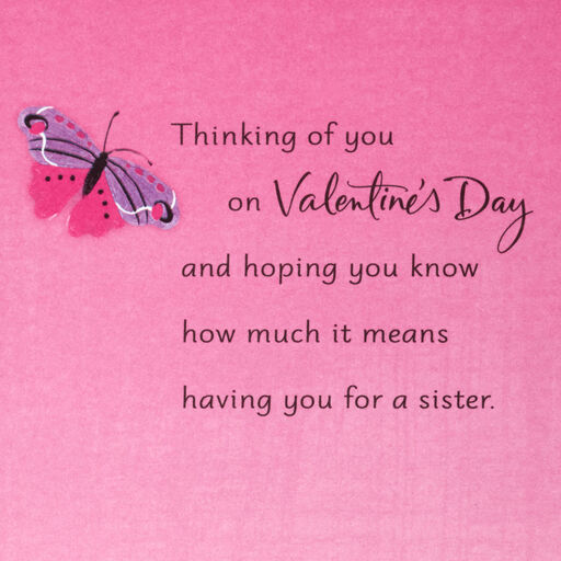 UNICEF Flowers and Butterfly Valentine's Day Card for Sister, 